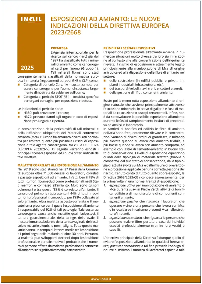 Esposizione ad amianto Esposizione ad amianto